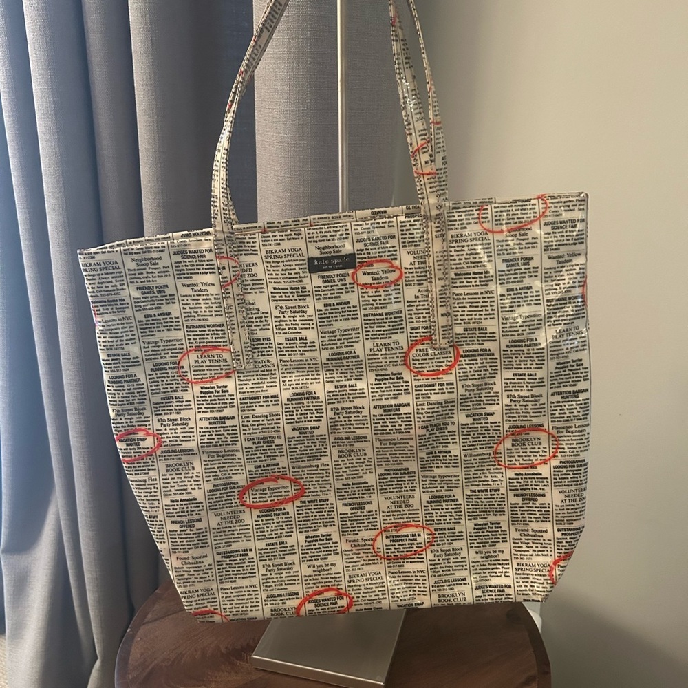 Kate Spade Newspaper Print Tote Bag